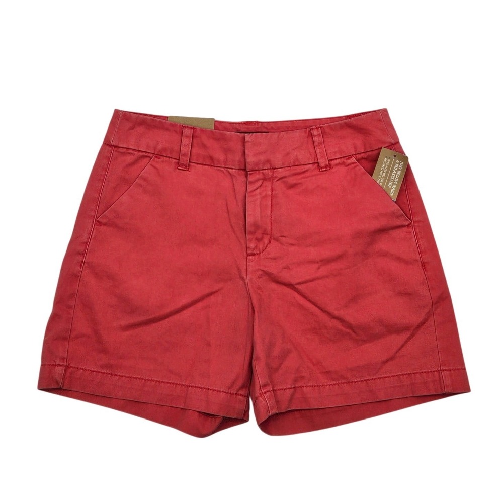 Merona Womens‎ Fit 1 Chino Shorts Size 4 Coral Red Relaxed Hip Cotton New NWT